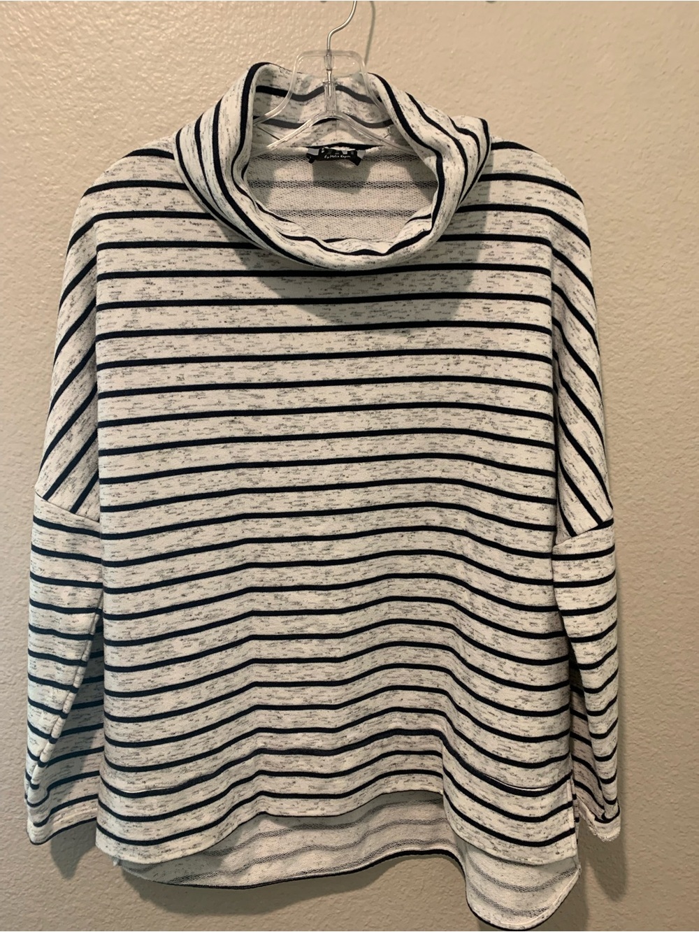 BAR Striped Black & White Turtleneck Sweater